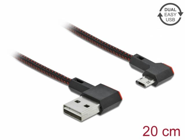 Кабел DeLock, EASY-USB 2.0 Type-A мъжко - EASY-USB Micro-B мъжко 