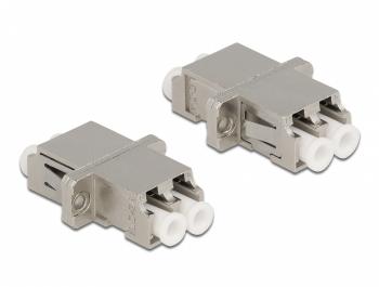 Delock Optical Fiber Coupler LC Duplex female to LC Duplex female Single-mode metal