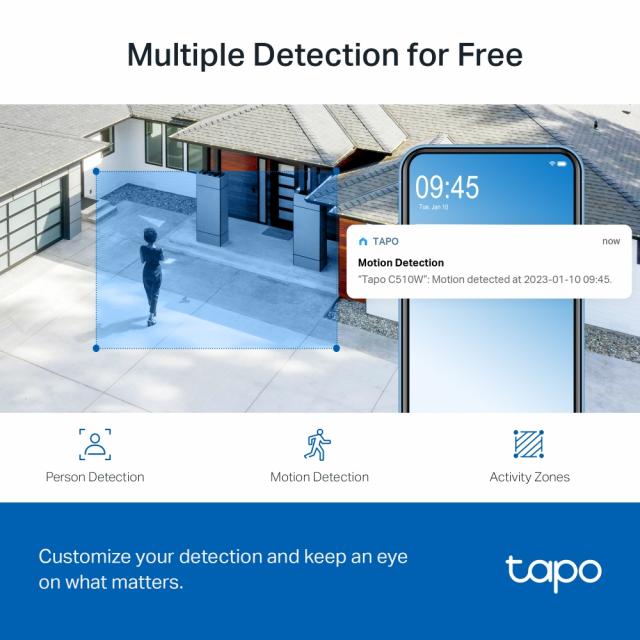 Outdoor Security WiFI camera TP-Link Tapo C510W - 2K Pan/Tilt 