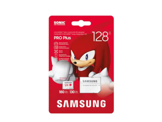 Карта памет Samsung SONIC PRO PLUS, microSDXC, UHS-I, 128GB, Адаптер 