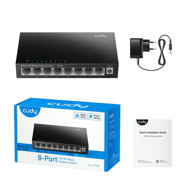 Switch Cudy FS108, 8-Port 10/100 Mbps RJ 45 