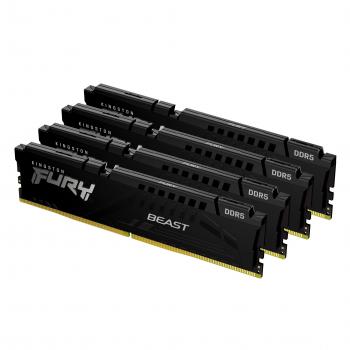 Памет Kingston FURY Beast Black 128GB(4x32GB) DDR5 5200MHz CL40 KF552C40BBK4-128