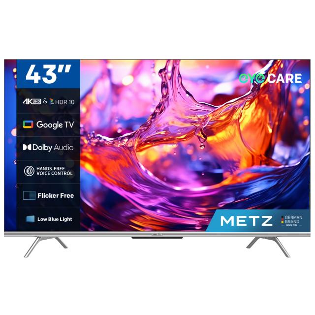 Телевизор METZ 43MUD7000Z, 43"(109 см), LED Smart TV, Google TV, UHD, Черен 