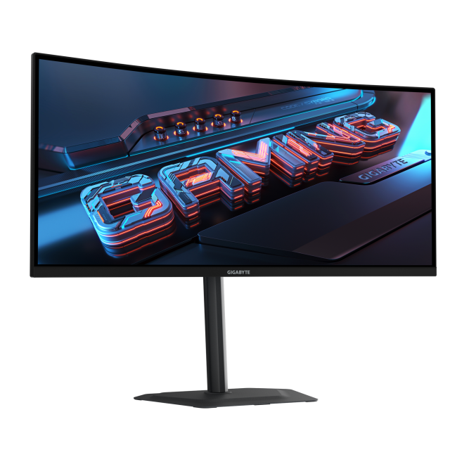 Геймърски Монитор Gigabyte G34WQCP - 34" SS VA WQHD 3440x1440, Curved 1500R, 180Hz, 1ms, HDR Ready 