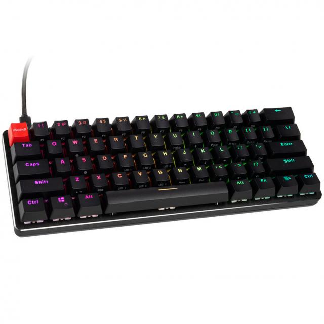 Gaming Mechanical keyboard Glorious GMMK Black Compact - Gateron Brown Switches,  US-Layout 