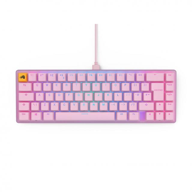 Gaming Mechanical keyboard Glorious GMMK 2 Pink Compact- Fox Switches UK-Layout 