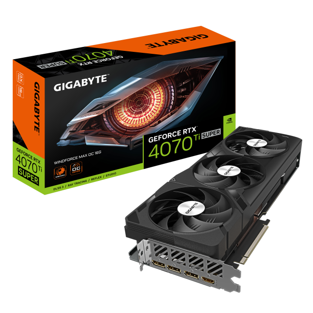 Видео карта GIGABYTE RTX 4070 TI SUPER WINDFORCE MAX OC 16GB GDDR6X 