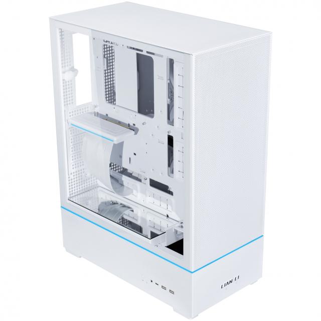 Case Lian-Li SUP01W Mid-Tower, Tempered Glass, White 