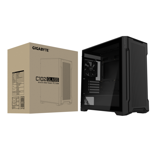 Кутия Gigabyte C102 Glass Black Mid-Tower 