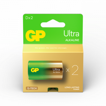 Алкална батерия GP ULTRA LR20 /2 бр. в опаковка/ 1.5V GP-BA-13AU21-SB2