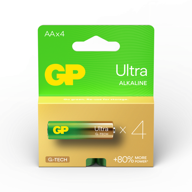 Алкална батерия GP ULTRA LR6 AA /4 бр. в опаковка/ 1.5V GP, GP15AU 