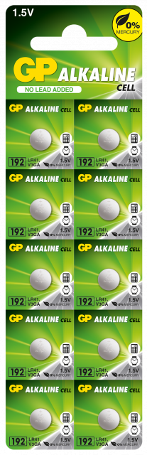 Бутонна алкална батерия GP BATTERIES GP192, LR-41, 1.55V, AG3 