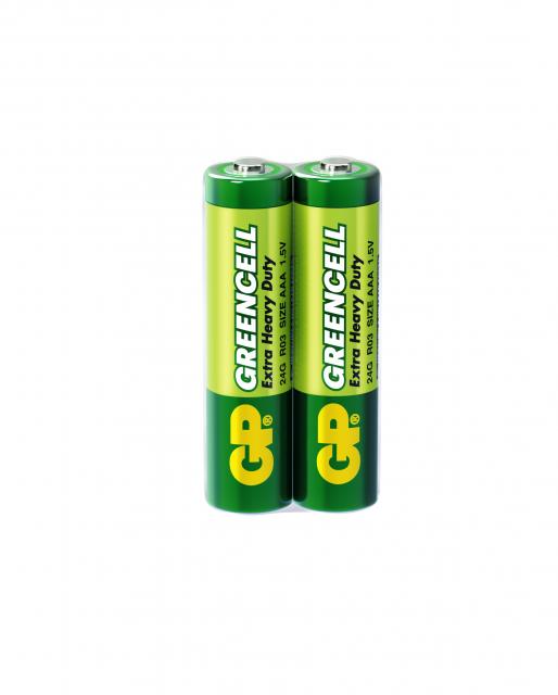 Zinc carbonic zinc battery GP GREENCELL  R03 AAA 2 pcs.  shrink 1.5V 