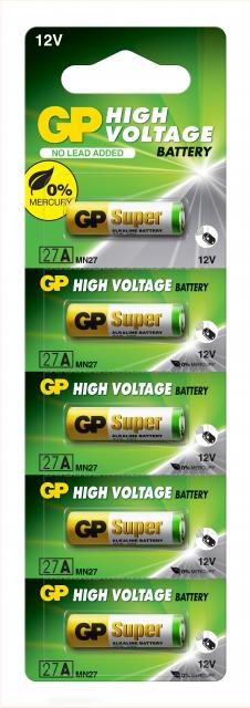 Алкална батерия GP 12 V /5бр./pack цена за 1 бр./ за аларми А27 