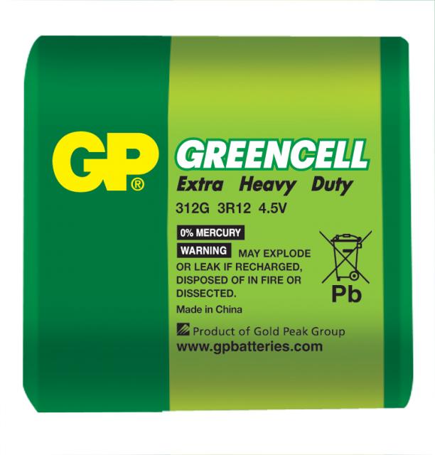Цинк карбонова батерия GP  3R12 /1 бр. в опаковка/ блистер GREENCELL 4.5V GP 