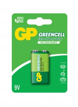 Zinc carbonic battery GP  6F22 Greencell 1604GLF-U1 1 pcs.  9V blister