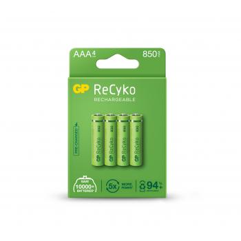 Акумулаторна Батерия GP R03 AAA 850mAh NiMH 85AAAHCE-EB4 RECYKO, 4 бр. в опаковка