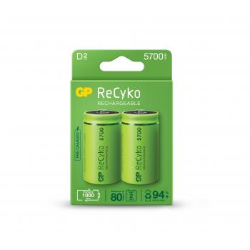 Акумулаторна Батерия GP R20 D 5700mAh NiMH Recyko 2 бр. в опаковка GP