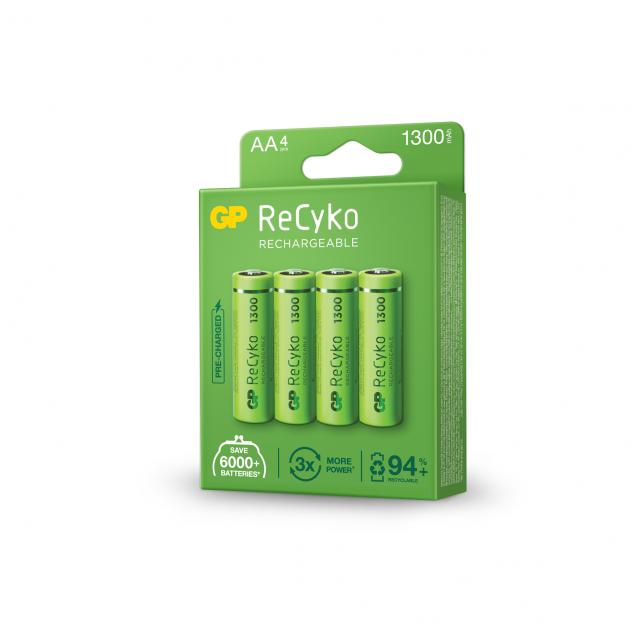 Rechargeable battery GP R6 AA  130AAHC-EB4 1300mAh NiMH 4pc in blister GP 
