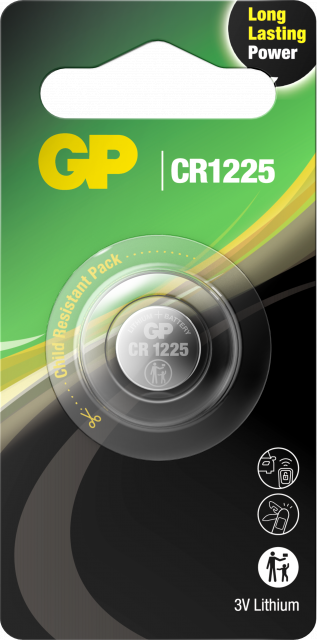 Lithium Button Battery GP CR1225 3V  1 pcs in blister /price for 1 battery/ 