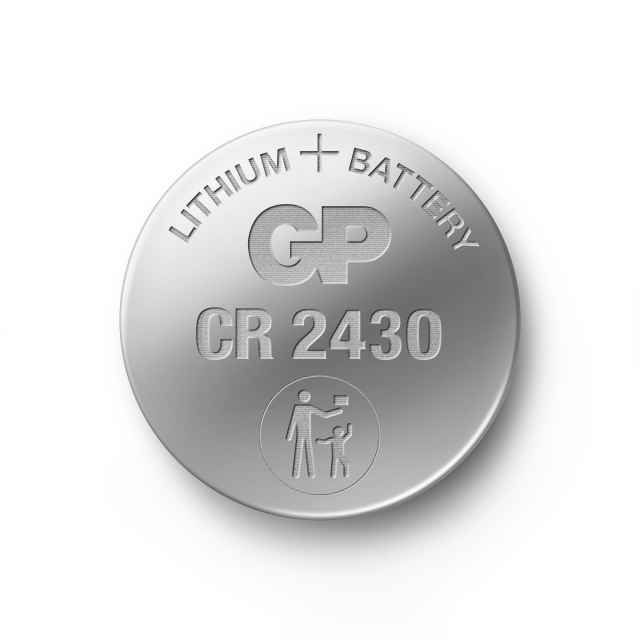Бутонна батерия литиева GP CR2430, 3V,  5 бр. в блистер, цена за 1 бр. 