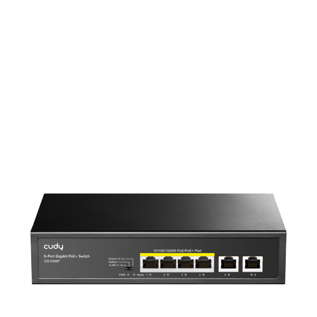 Суич Cudy GS1006P, 6 x портов 10/100/1000Mbps PoE, 65W 