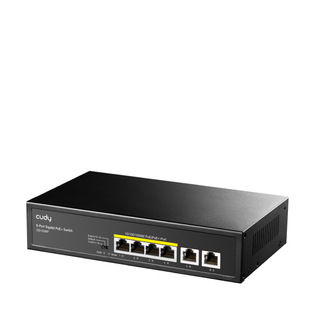 Суич Cudy GS1006P, 6 x портов 10/100/1000Mbps PoE, 65W 