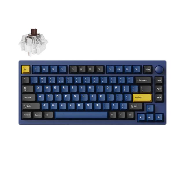 Механична клавиатура Lemokey P1 Pro QMK 75% Navy Blue - Keychron Super Brown Switch 