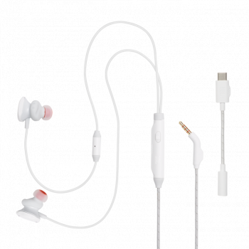 Слушалки JBL Quantum 50C, In Ear, Бели