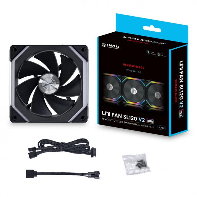 Fan Lian Li UNI SL120 V2 Reverse Blade ARGB Black 