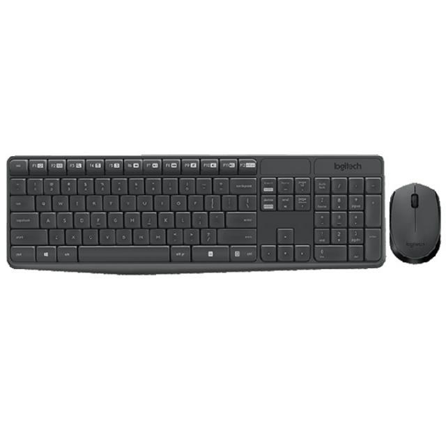 Kомплект безжични клавиатура с мишка Logitech MK235, Тъмносив 