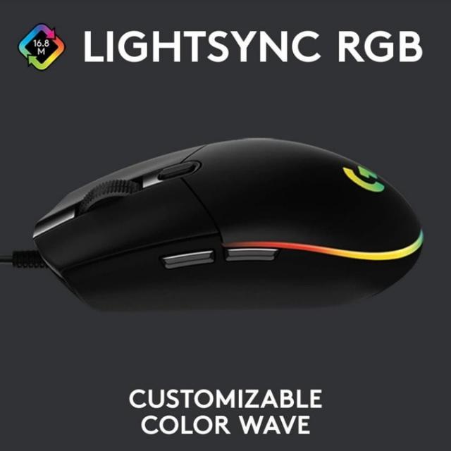 Gaming Mouse Logitech, G203, RGB, Optical, Wired, USB 