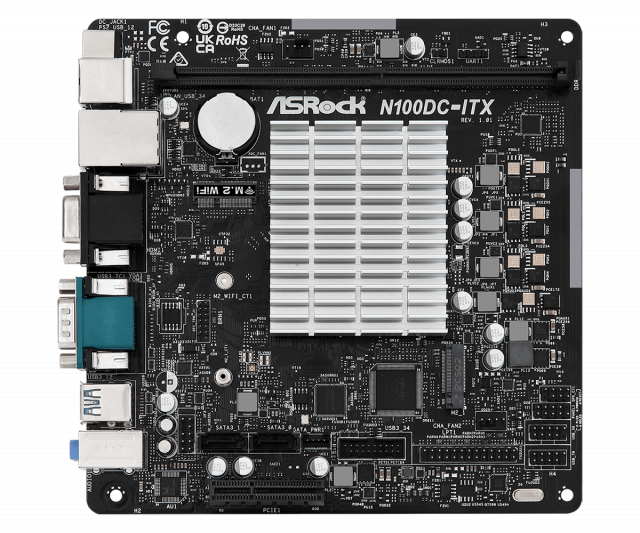 Дънна платка ASROCK N100DC-ITX, Intel® Quad-Core Processor N105, Mini-ITX 