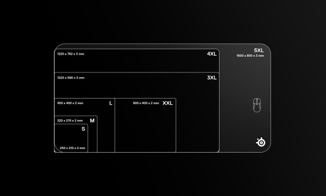 Геймърски пад SteelSeries QcK 5XL, Черен 