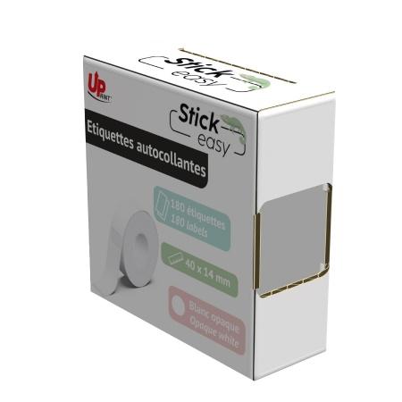 Ролка етикети залепващи за STICK EASY UP21, 14х40мм, 180 бр, бели 