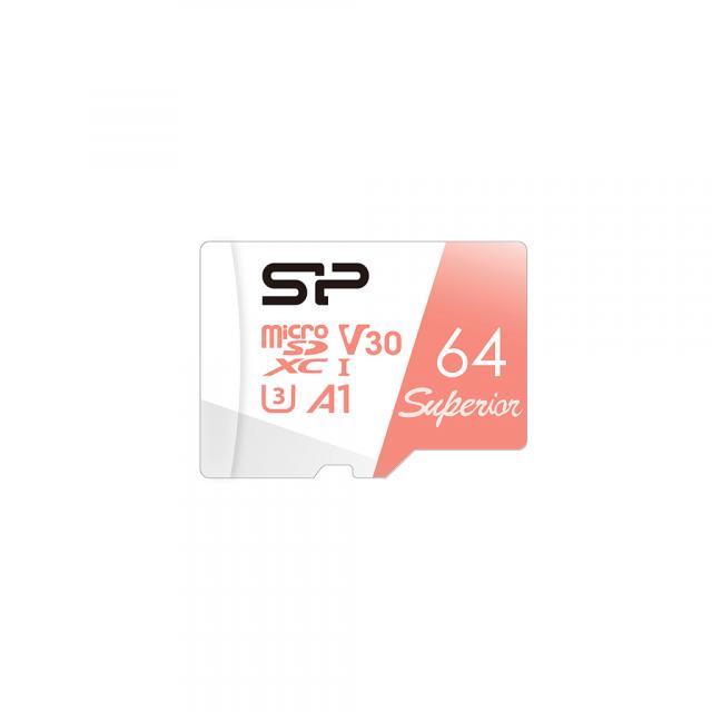 Memory card Silicon Power Superior 64GB, microSDXC, Class 10, SD Adapter 