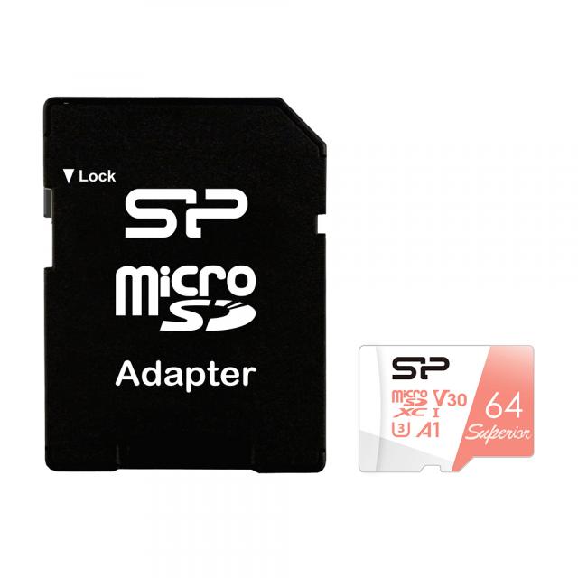 Карта памет Silicon Power Superior 64GB, microSDXC, Class 10, SD Adapter 