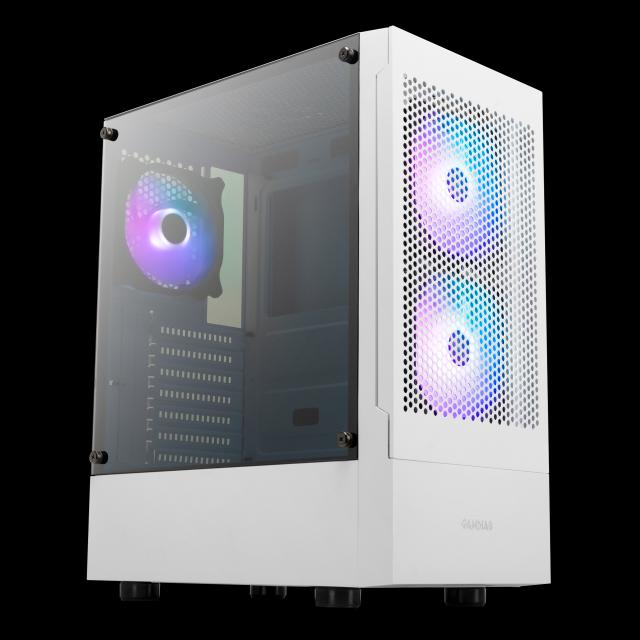 Gamdias кутия ATX - TALOS E3 MESH White - aRGB, Tempered Glass 