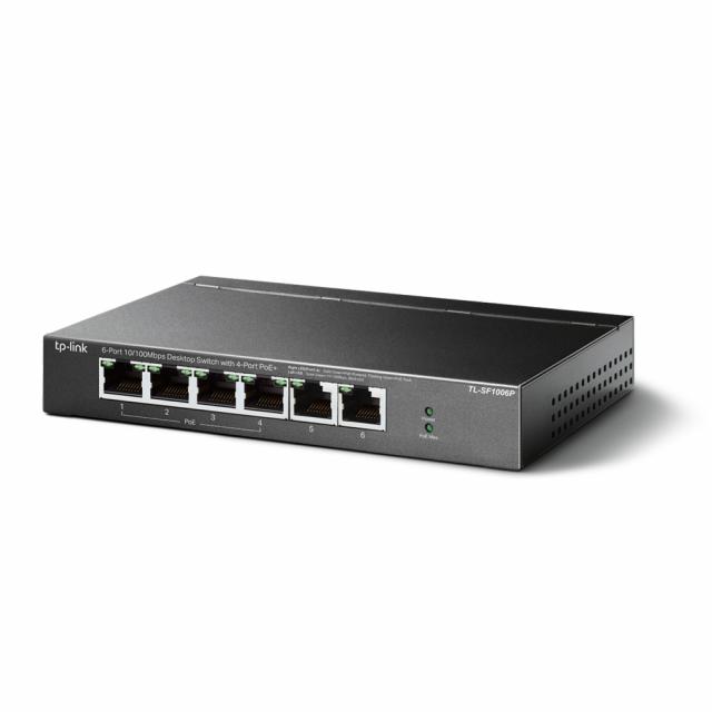 Суич TP-Link - TL-SF1006P, 6 порта, черен 