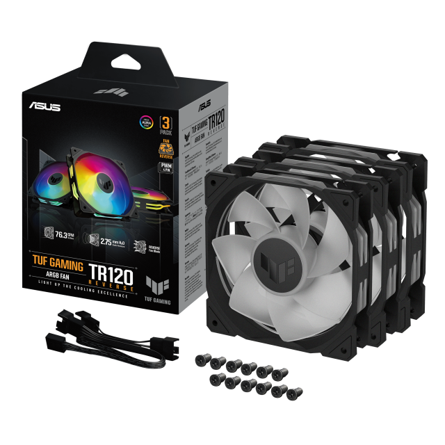 ASUS TUF GAMING TR120 ARGB Reverse Fan Black - Triple Pack 