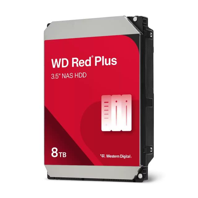 Хард диск WD Red Plus, 8TB NAS, 3.5", 256MB, 5640RPM, WD80EFPX 