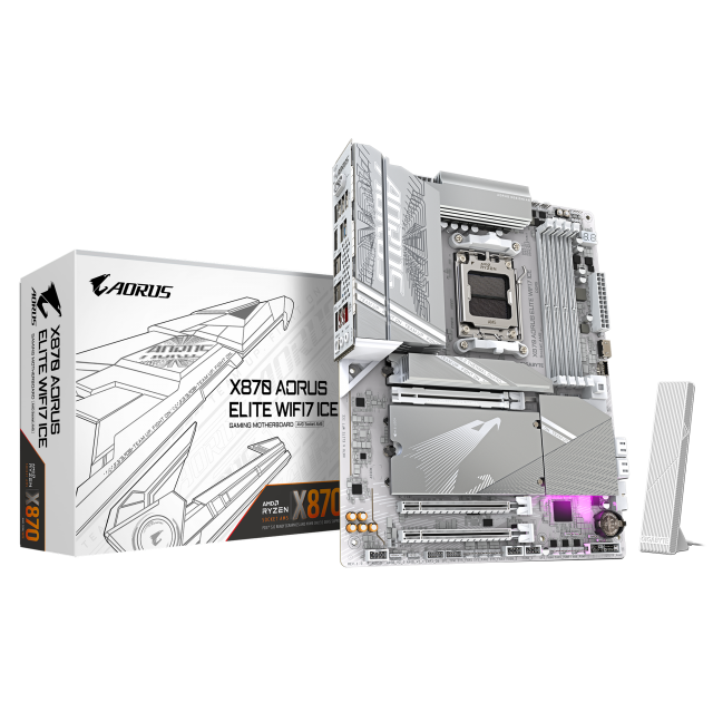 Дънна платка GIGABYTE X870 AORUS ELITE ICE WIFI 7, Socket AM5 