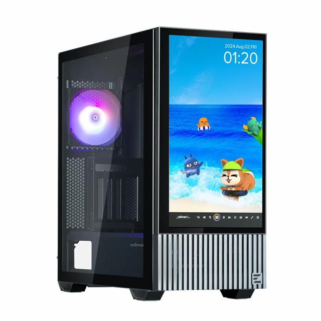 Кутия Zalman Z10 DS 15.6 FHD Display Mid-Tower, Tempered Glass - Черна 