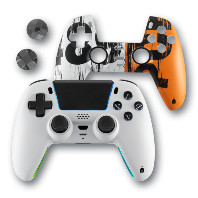 Безжичен геймпад Spartan Gear Sarissa за PC/PS4/PS5/Switch - Бял 