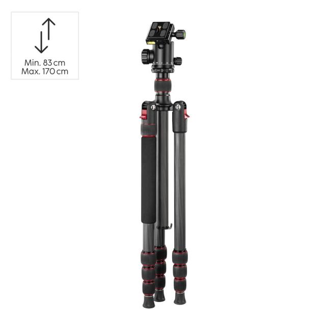Hama "Ramble II Duo Carbon" travel tripod for camera and mobile phone, 160cm 