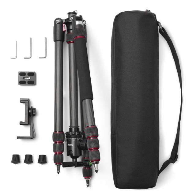 Hama "Ramble II Duo Carbon" travel tripod for camera and mobile phone, 160cm 