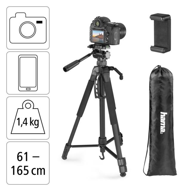 HAMA Статив / Трипод "Action Smart 165 3D", 61 -165 cm 