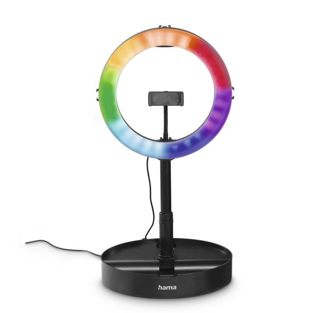 Hama "SpotLight FoldUp RGB 102" LED-RGB Ring Light, Smartphone Kit, Folding 