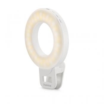 Hama "ToGo" LED Ring Light, Clip-on Ring Light f Mobile Phone, Chargeable, 3 Mod