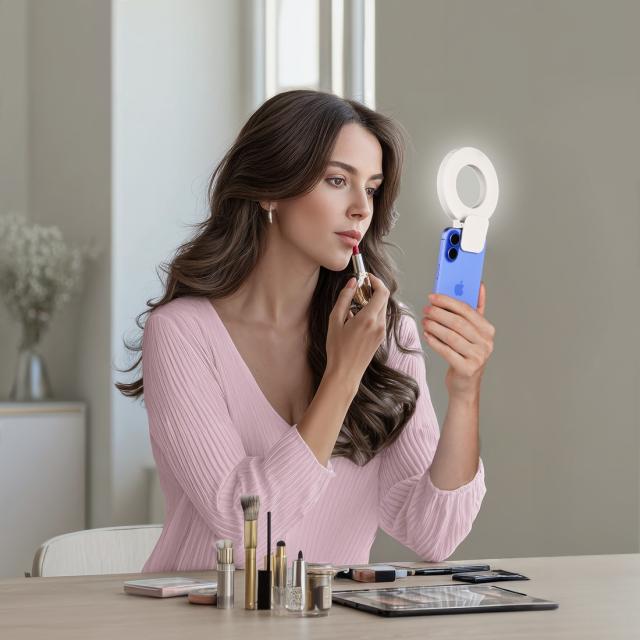 Hama "ToGo" LED Ring Light, Clip-on Ring Light f Mobile Phone, Chargeable, 3 Mod 